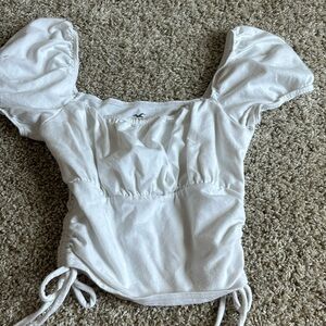 hollister white short sleeve no stains like new size xs